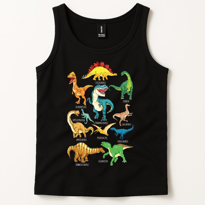 Types Of Dinosaurs Graphics Dino Identification Tank Top