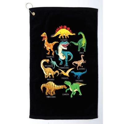 Types Of Dinosaurs Graphics Dino Identification Golf Towel