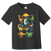 Types Of Dinosaurs Graphics Dino Identification Toddler T-Shirt