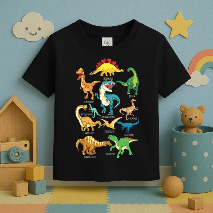 Types Of Dinosaurs Graphics Dino Identification Toddler T-Shirt