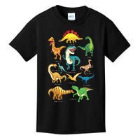 Types Of Dinosaurs Graphics Dino Identification Kids T-Shirt