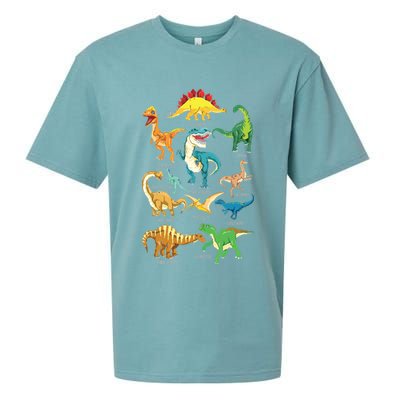 Types Of Dinosaurs Graphics Dino Identification Sueded Cloud Jersey T-Shirt