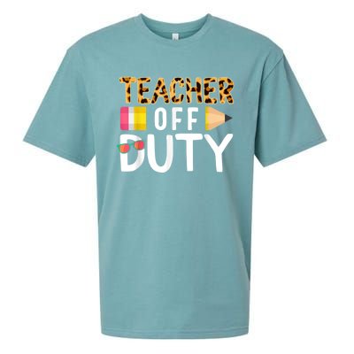 Teacher Off Duty Happy Last Day Of School Teacher Summer Sueded Cloud Jersey T-Shirt