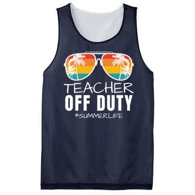 Teacher Off Duty, Last Day Of School, Funny Teacher Summer, Summer Life Mesh Reversible Basketball Jersey Tank