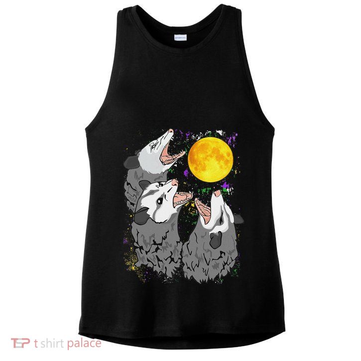 Three Opossum Dead Moon Possum Gifts Costumes Ladies PosiCharge Tri-Blend Wicking Tank