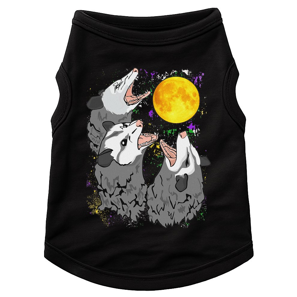 Three Opossum Dead Moon Possum Gifts Costumes Doggie Tank