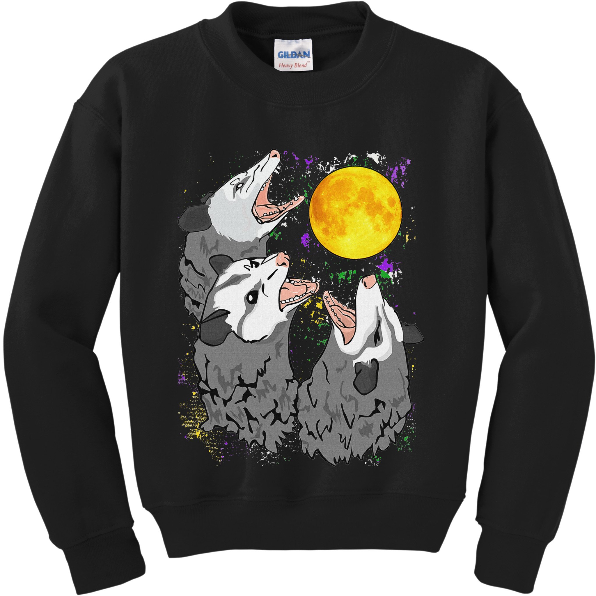 Three Opossum Dead Moon Possum Gifts Costumes Kids Sweatshirt