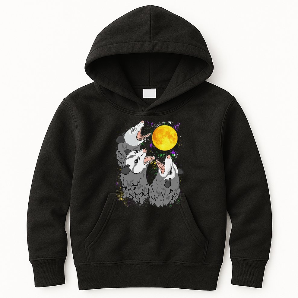 Three Opossum Dead Moon Possum Gifts Costumes Kids Hoodie