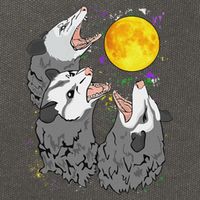Three Opossum Dead Moon Possum Gifts Costumes Cotton Canvas Backpack
