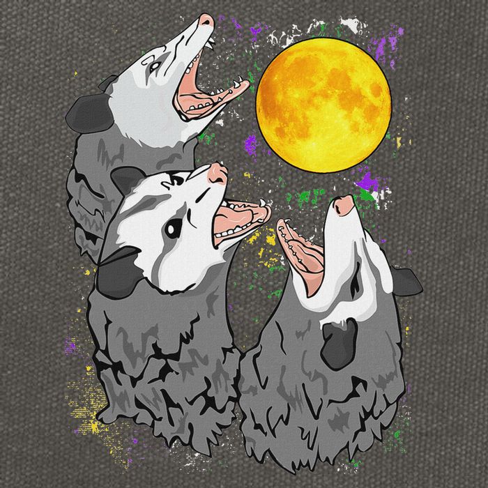 Three Opossum Dead Moon Possum Gifts Costumes Cotton Canvas Backpack