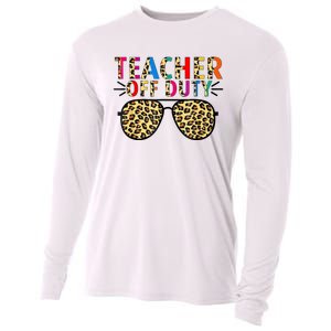 Teacher Off Duty Leopard Happy Last Day Of School Summer Cooling Performance Long Sleeve Crew