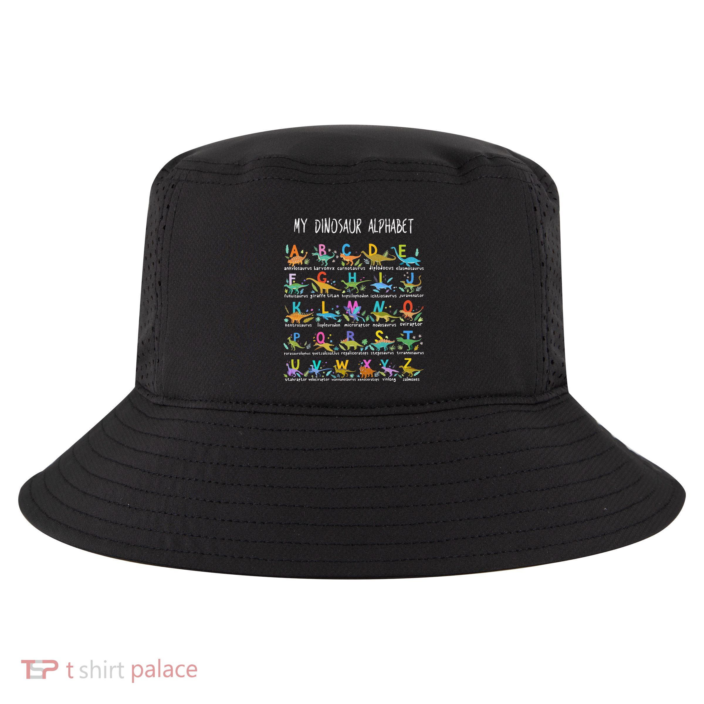 Types Of Dinosaurs Alphabet AZ ABC Dino Cool Comfort Performance Bucket Hat