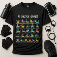 Types Of Dinosaurs Alphabet AZ ABC Dino Performance Shirt