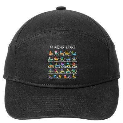Types Of Dinosaurs Alphabet AZ ABC Dino 7-Panel Snapback Hat