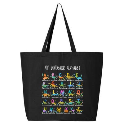 Types Of Dinosaurs Alphabet AZ ABC Dino 25L Jumbo Tote