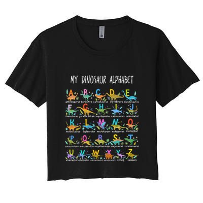 Types Of Dinosaurs Alphabet AZ ABC Dino Crop Top