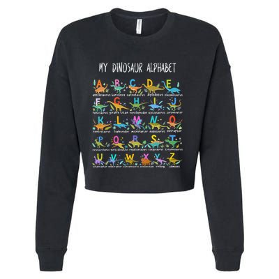 Types Of Dinosaurs Alphabet AZ ABC Dino Cropped Pullover Crew