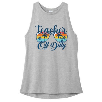 Teacher Off Duty Last Day Of School Summer Teacher Mode Off Ladies PosiCharge Tri-Blend Wicking Tank