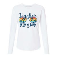 Teacher Off Duty Last Day Of School Summer Teacher Mode Off Womens Cotton Relaxed Long Sleeve T-Shirt