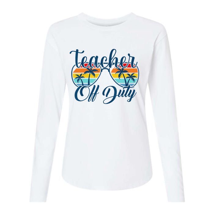 Teacher Off Duty Last Day Of School Summer Teacher Mode Off Womens Cotton Relaxed Long Sleeve T-Shirt