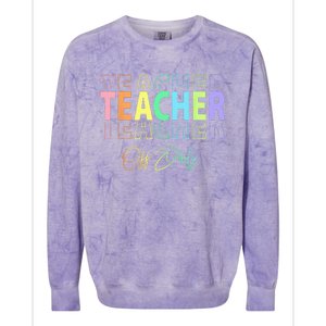 Teacher Off Duty Hello Summer Funny End of School Year Colorblast Crewneck Sweatshirt