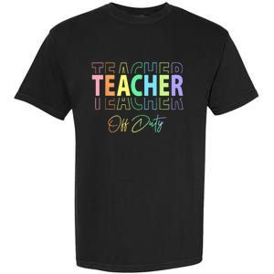 Teacher Off Duty Hello Summer Funny End of School Year Garment-Dyed Heavyweight T-Shirt