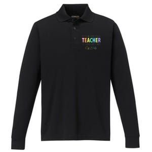 Teacher Off Duty Hello Summer Funny End of School Year Performance Long Sleeve Polo