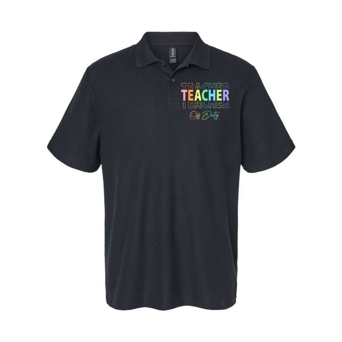 Teacher Off Duty Hello Summer Funny End of School Year Softstyle Adult Sport Polo