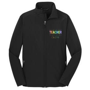 Teacher Off Duty Hello Summer Funny End of School Year Core Soft Shell Jacket