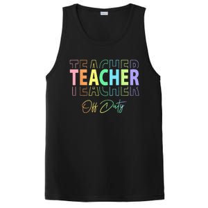 Teacher Off Duty Hello Summer Funny End of School Year PosiCharge Competitor Tank