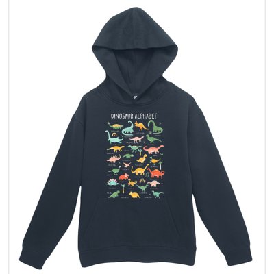 Types Of Dinosaurs Alphabet Identification Back To School Urban Pullover Hoodie