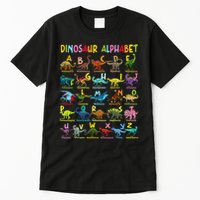 Types Of Dinosaurs Alphabet A Z Abc Dino Identification Tall T-Shirt