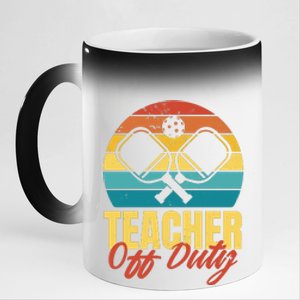 Teacher Off Duty Pickleball 11oz Black Color Changing Mug