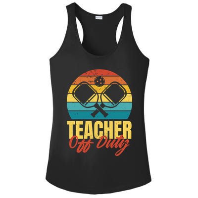 Teacher Off Duty Pickleball Ladies PosiCharge Competitor Racerback Tank