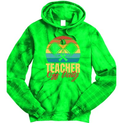 Teacher Off Duty Pickleball Tie Dye Hoodie