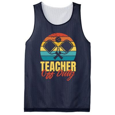 Teacher Off Duty Pickleball Mesh Reversible Basketball Jersey Tank