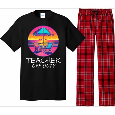 Teacher Off Duty, Last Day Of School, Funny Teacher Summer, Beach Life Pajama Set