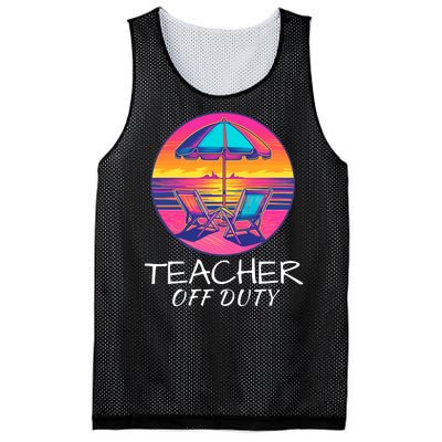 Teacher Off Duty, Last Day Of School, Funny Teacher Summer, Beach Life Mesh Reversible Basketball Jersey Tank