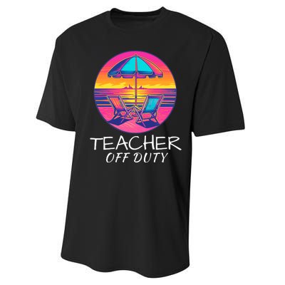 Teacher Off Duty, Last Day Of School, Funny Teacher Summer, Beach Life Performance Sprint T-Shirt