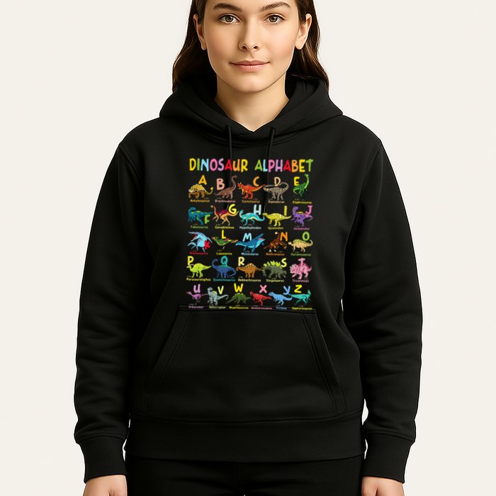 Types Of Dinosaurs Alphabet AZ ABC Dino Identification Fun Hoodie