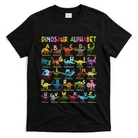 Types Of Dinosaurs Alphabet AZ ABC Dino Identification Fun T-Shirt