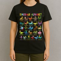 Types Of Dinosaurs Alphabet AZ ABC Dino Identification Fun T-Shirt