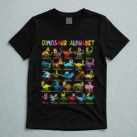 Types Of Dinosaurs Alphabet AZ ABC Dino Identification Fun T-Shirt
