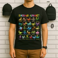 Types Of Dinosaurs Alphabet AZ ABC Dino Identification Fun T-Shirt