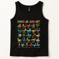 Types Of Dinosaurs Alphabet AZ ABC Dino Identification Fun Tank Top