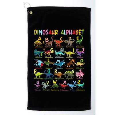 Types Of Dinosaurs Alphabet AZ ABC Dino Identification Fun Golf Towel