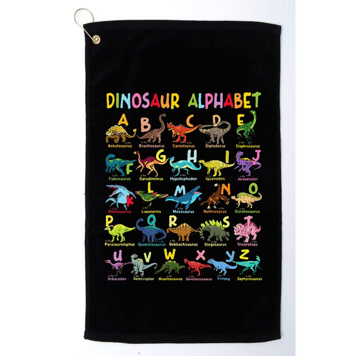 Types Of Dinosaurs Alphabet AZ ABC Dino Identification Fun Golf Towel