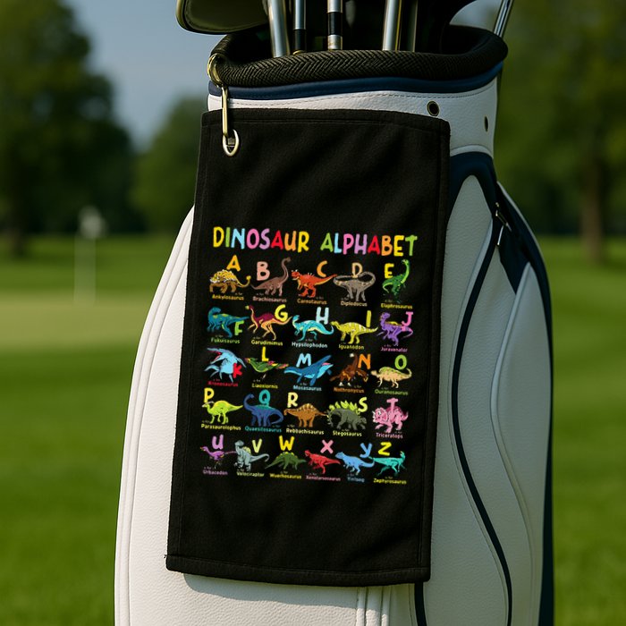 Types Of Dinosaurs Alphabet AZ ABC Dino Identification Fun Golf Towel