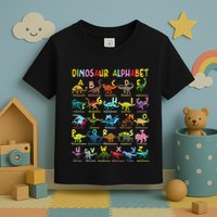 Types Of Dinosaurs Alphabet AZ ABC Dino Identification Fun Toddler T-Shirt