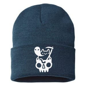 Threadless Obinsun Doom Cat Sustainable Knit Beanie